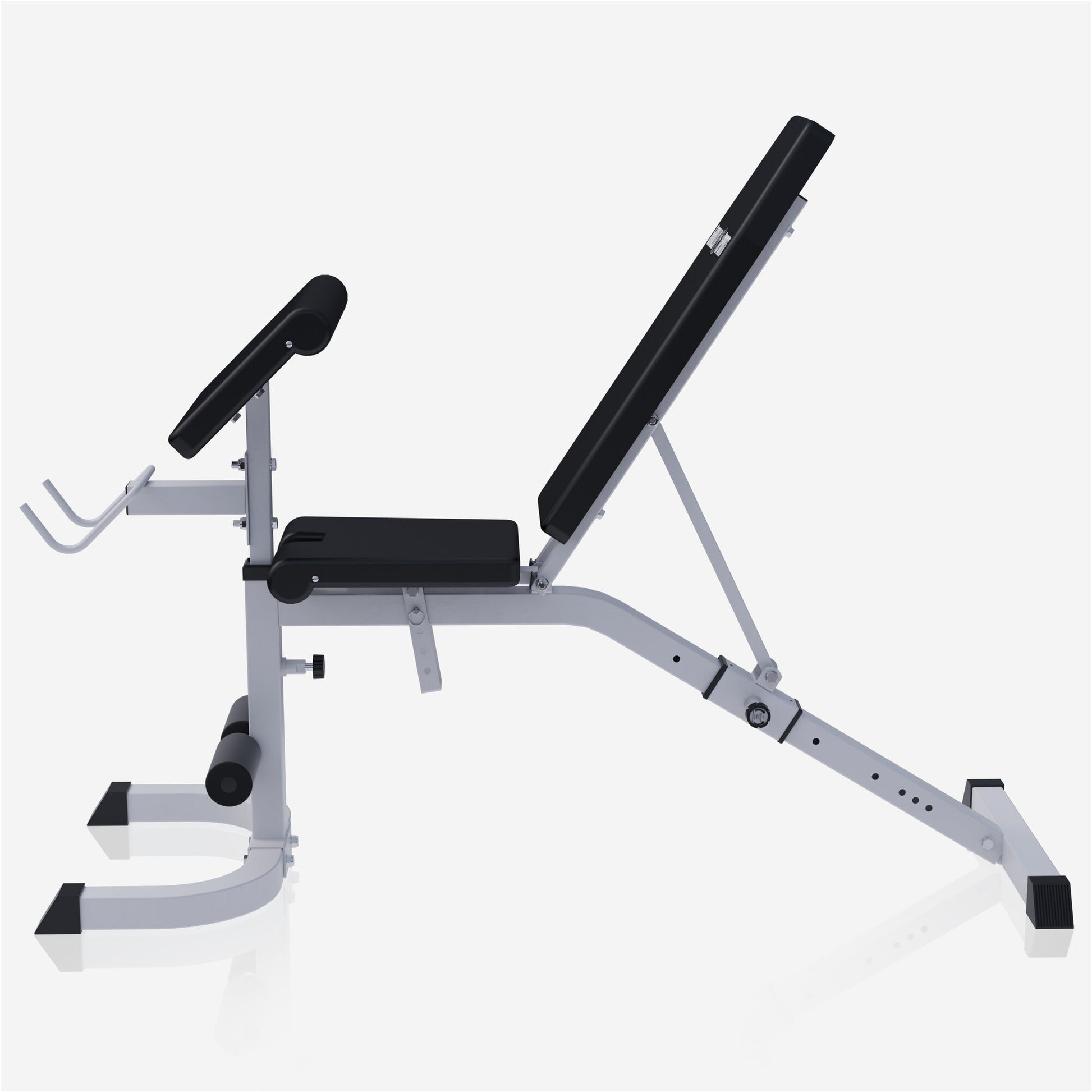 Verstellbare Schrägbank mit Curlpult Weiß/Schwarz - Gorilla Sports DE