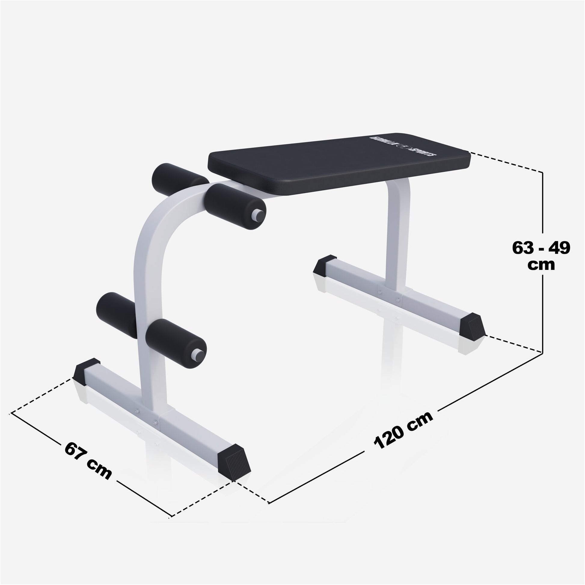 Sit Up Hantelbank Weiss/Schwarz - Gorilla Sports DE