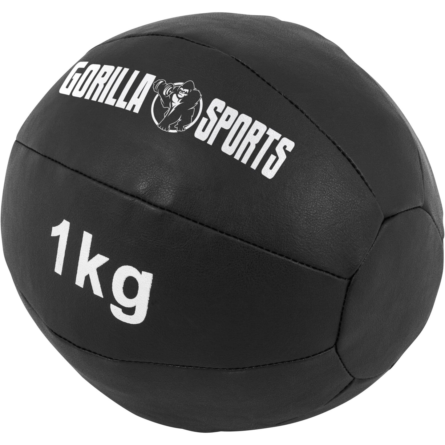 Medizinball aus Leder in Schwarz 1 - 10 kg - Gorilla Sports DE
