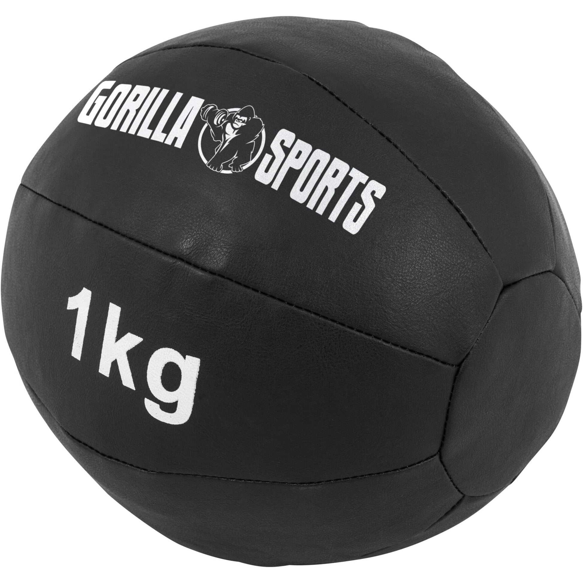 Medizinball aus Leder in Schwarz 1 - 10 kg - Gorilla Sports DE