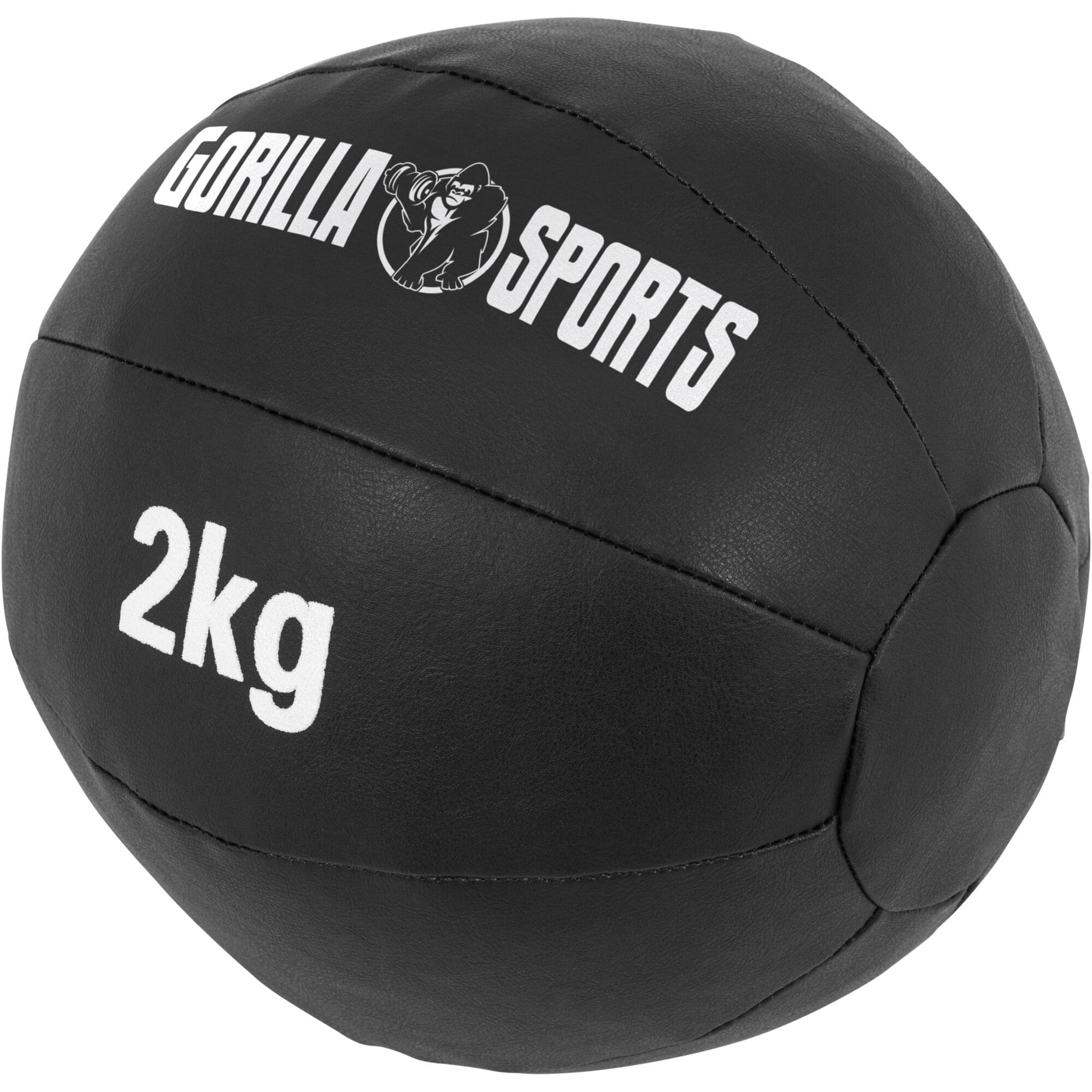 Medizinball aus Leder in Schwarz 1 - 10 kg - Gorilla Sports DE