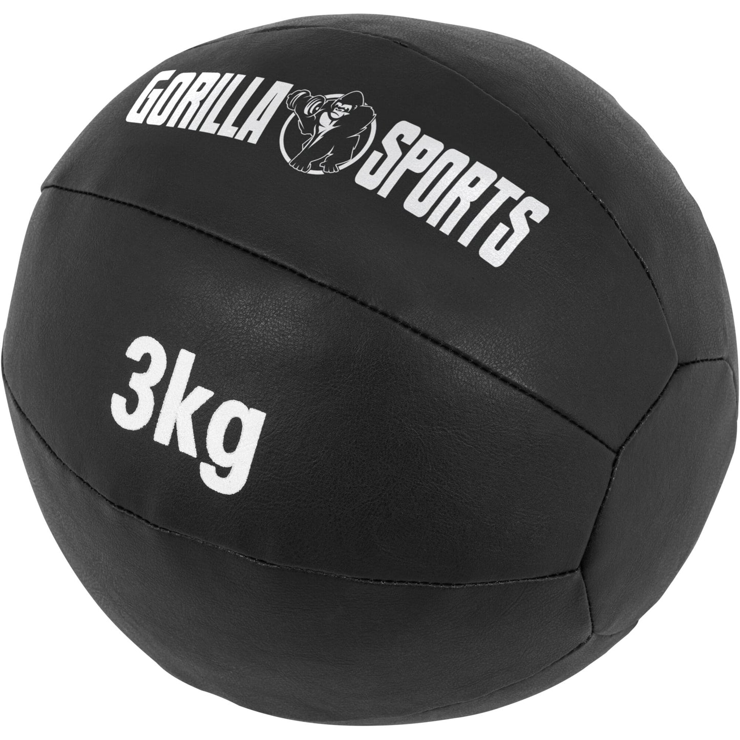 Medizinball aus Leder in Schwarz 1 - 10 kg - Gorilla Sports DE