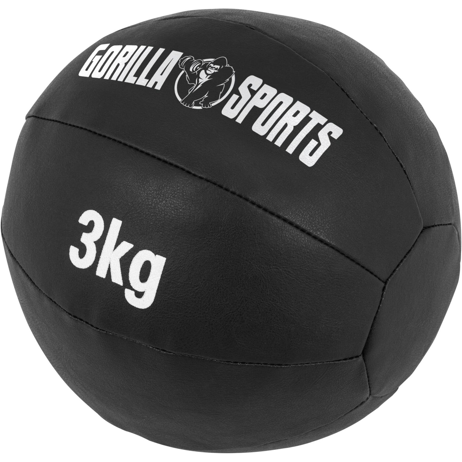 Medizinball aus Leder in Schwarz 1 - 10 kg - Gorilla Sports DE