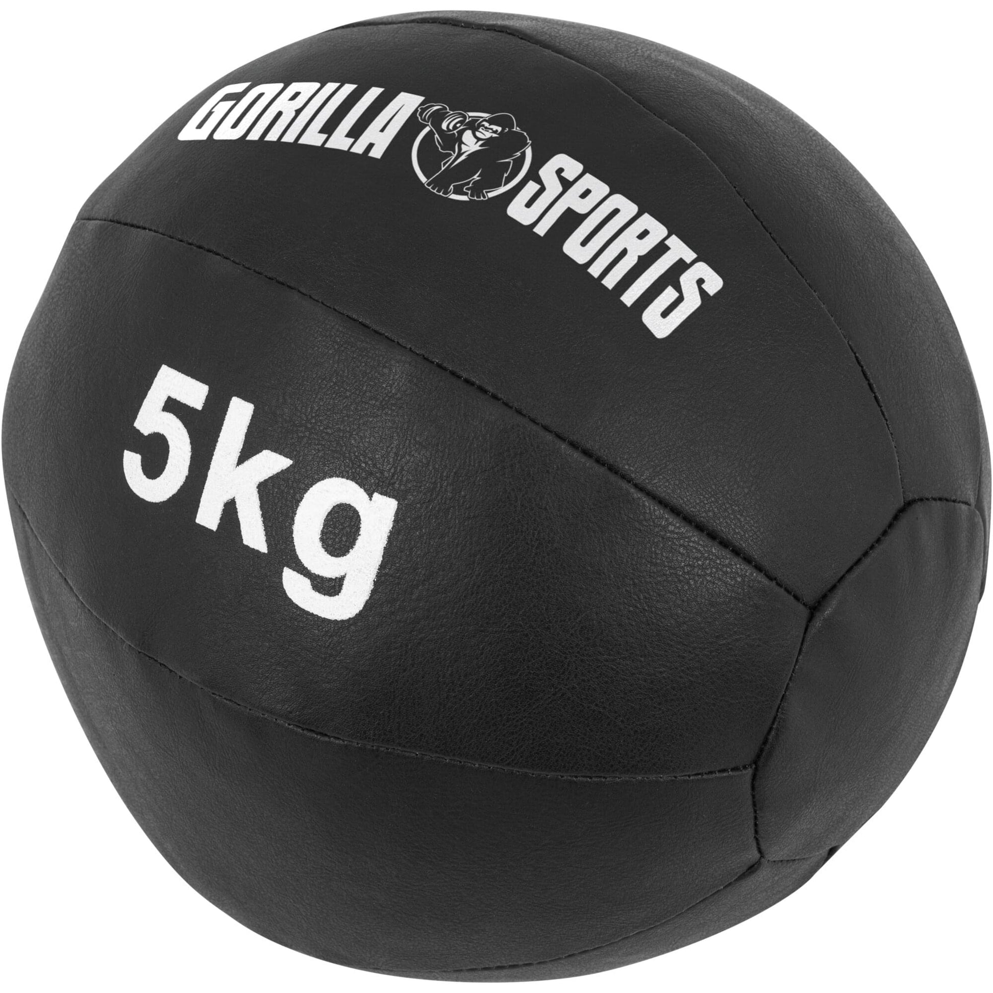 Medizinball aus Leder in Schwarz 1 - 10 kg - Gorilla Sports DE