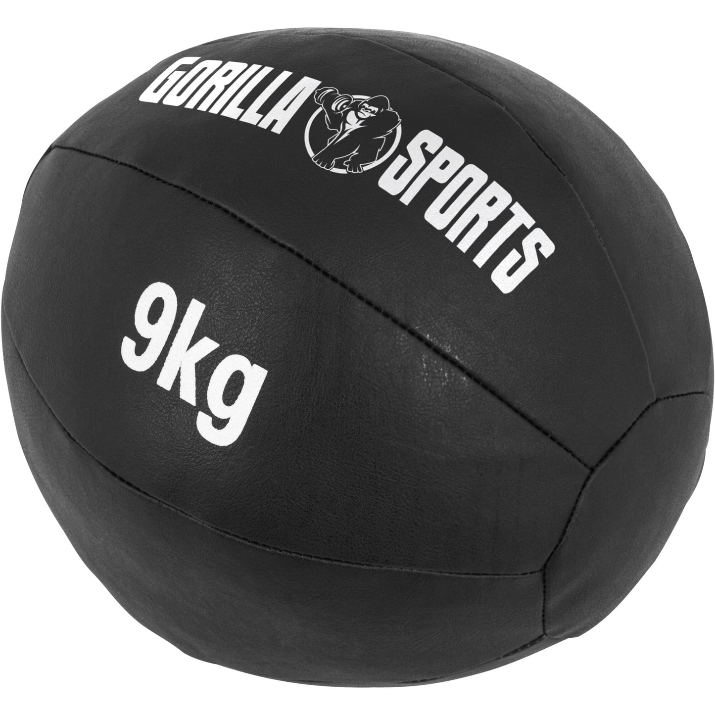 Medizinball aus Leder in Schwarz 1 - 10 kg - Gorilla Sports DE