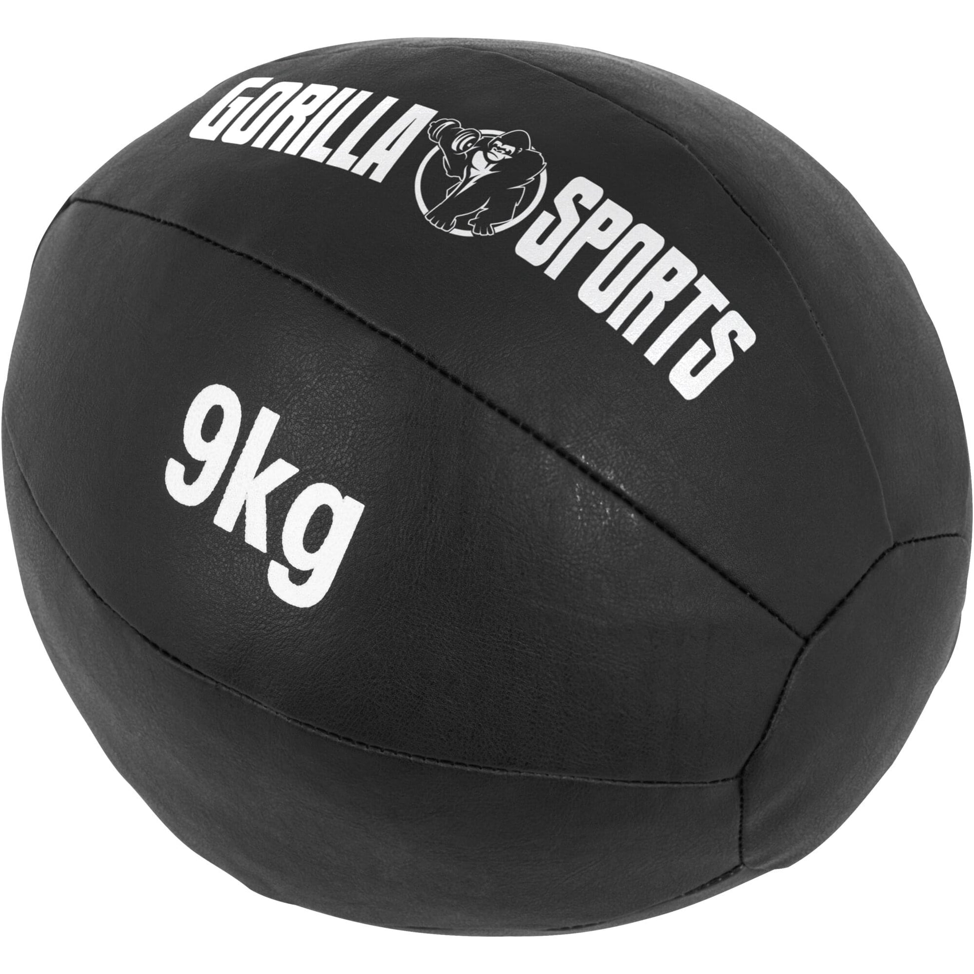 Medizinball aus Leder in Schwarz 1 - 10 kg - Gorilla Sports DE