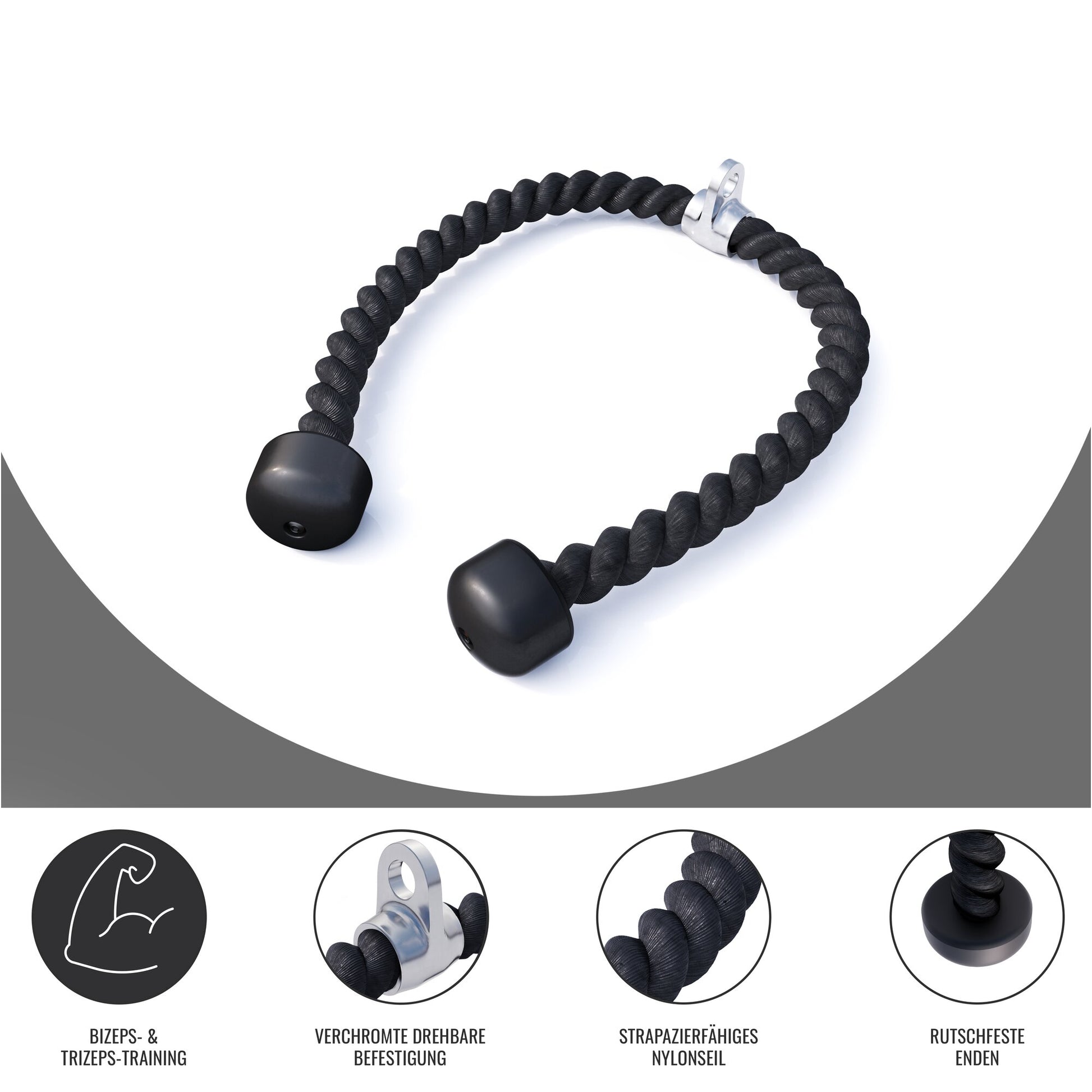 Nylon Tau inklusive Drehgelenk aus Chrom - Gorilla Sports DE