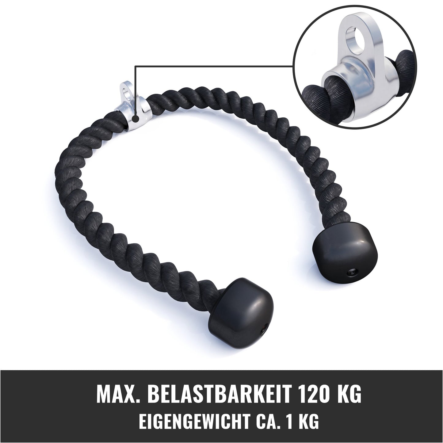 Nylon Tau inklusive Drehgelenk aus Chrom - Gorilla Sports DE
