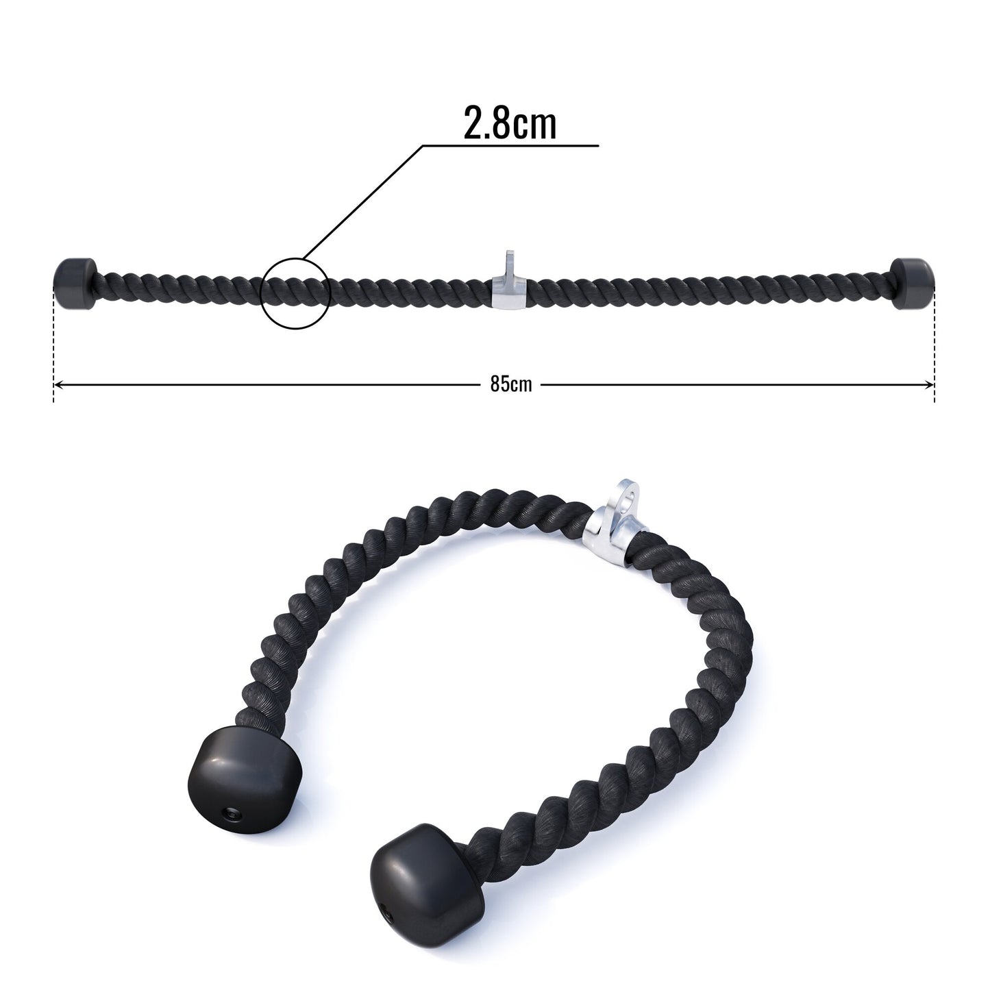 Nylon Tau inklusive Drehgelenk aus Chrom - Gorilla Sports DE