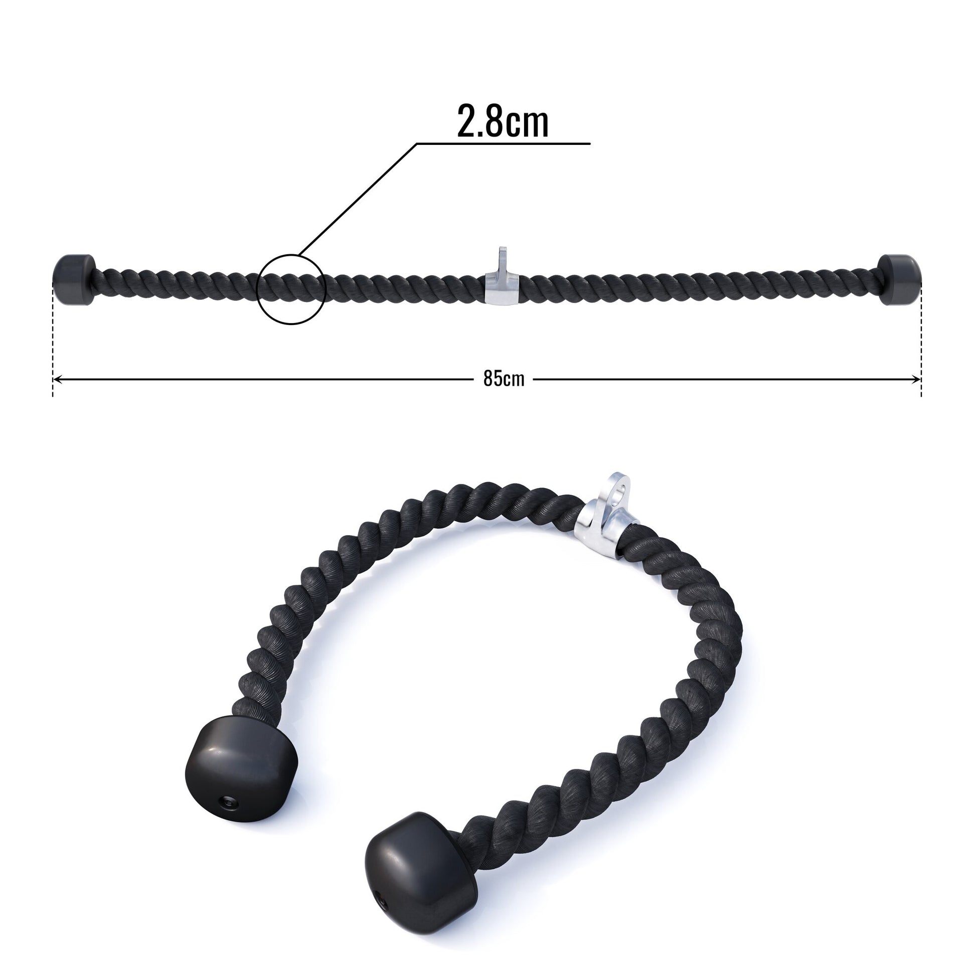 Nylon Tau inklusive Drehgelenk aus Chrom - Gorilla Sports DE