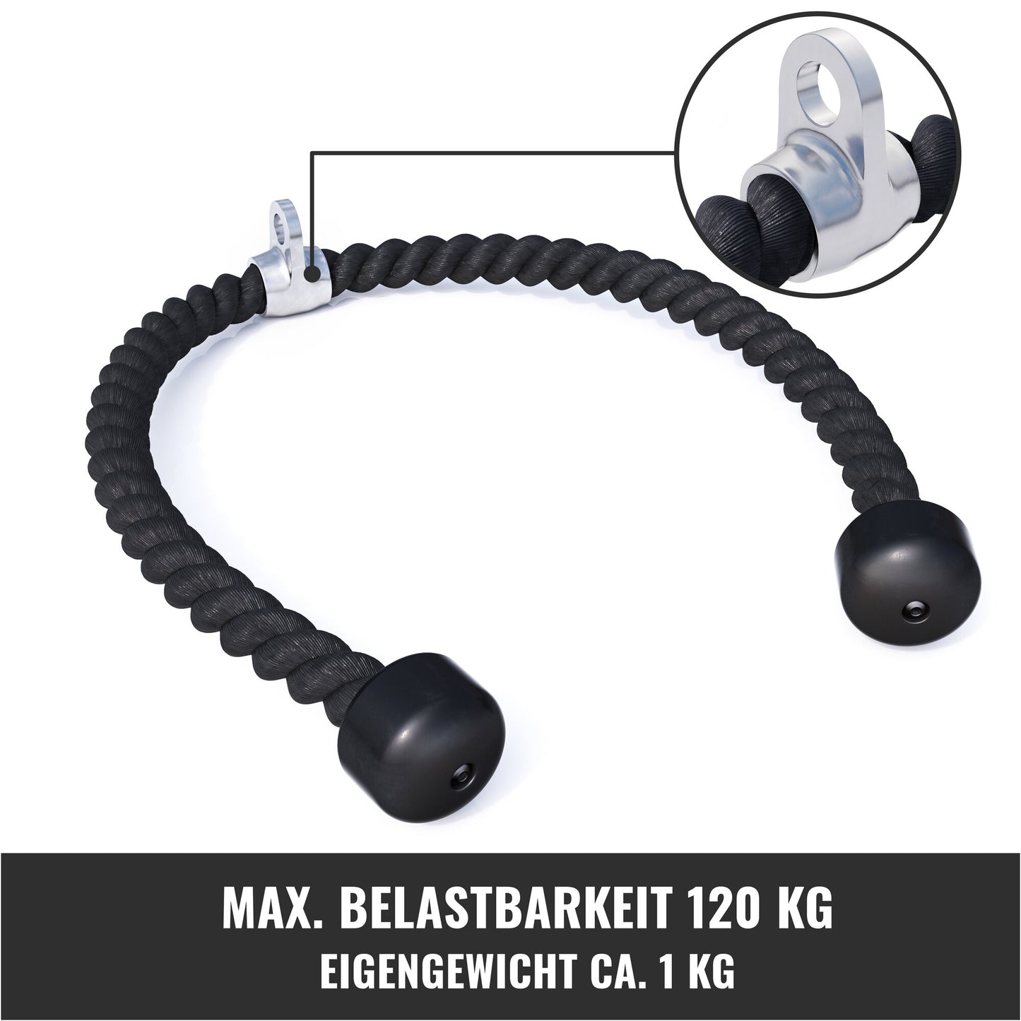 Nylon Tau inklusive Drehgelenk aus Chrom - Gorilla Sports DE