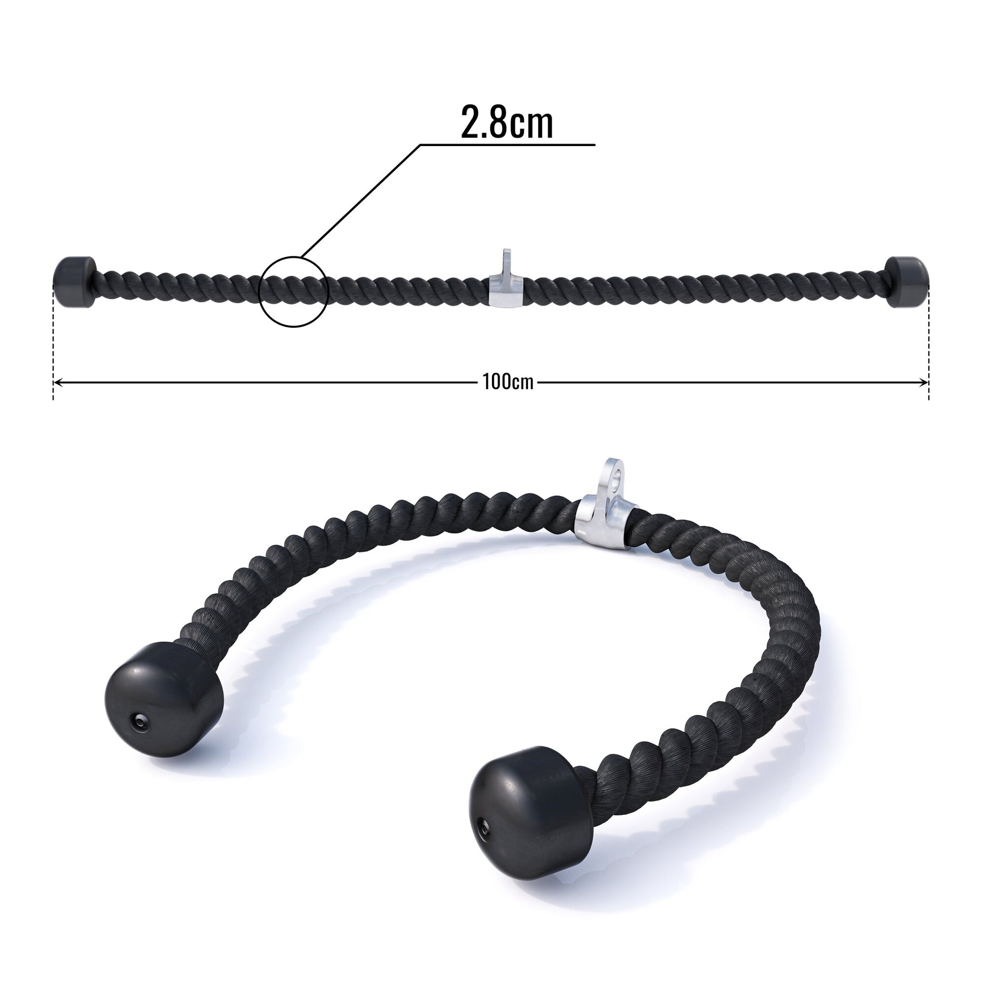 Nylon Tau inklusive Drehgelenk aus Chrom - Gorilla Sports DE
