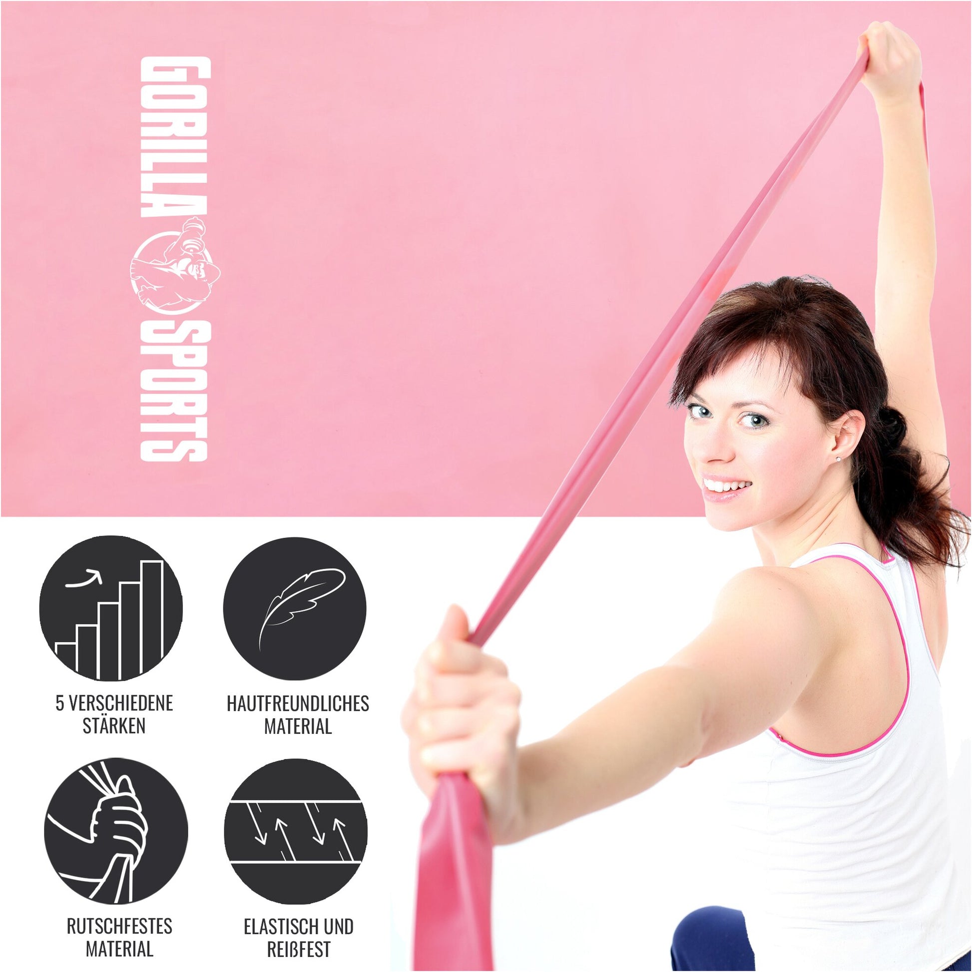 Widerstandsbänder Latex 120 - 200 cm - Gorilla Sports DE