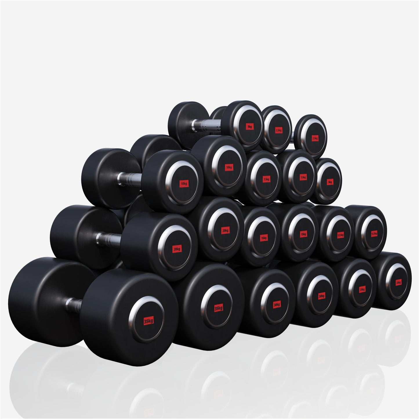 Kurzhantel Profi Gummi 2,5-50 KG - Gorilla Sports DE