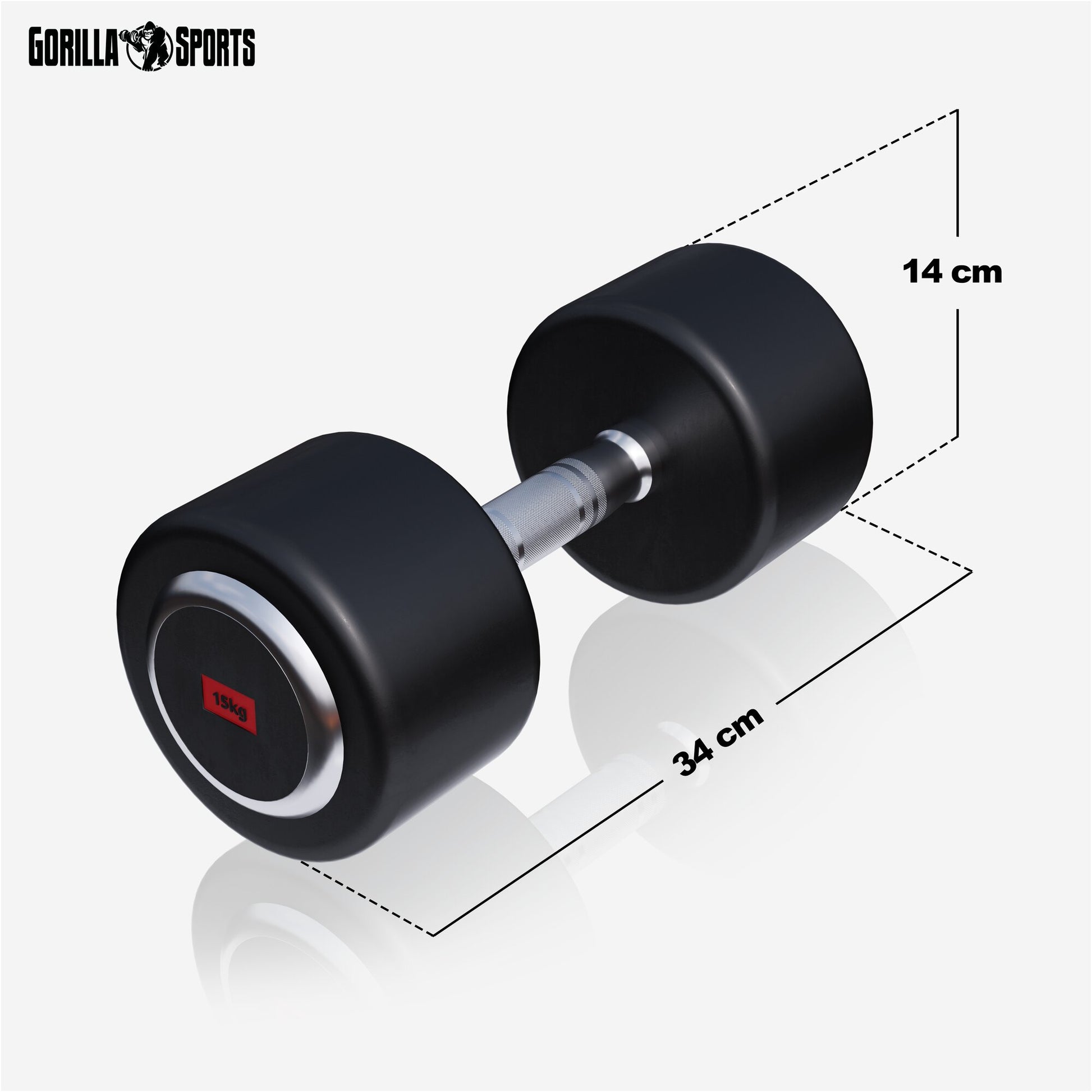 Kurzhantel Profi Gummi 2,5-50 KG - Gorilla Sports DE