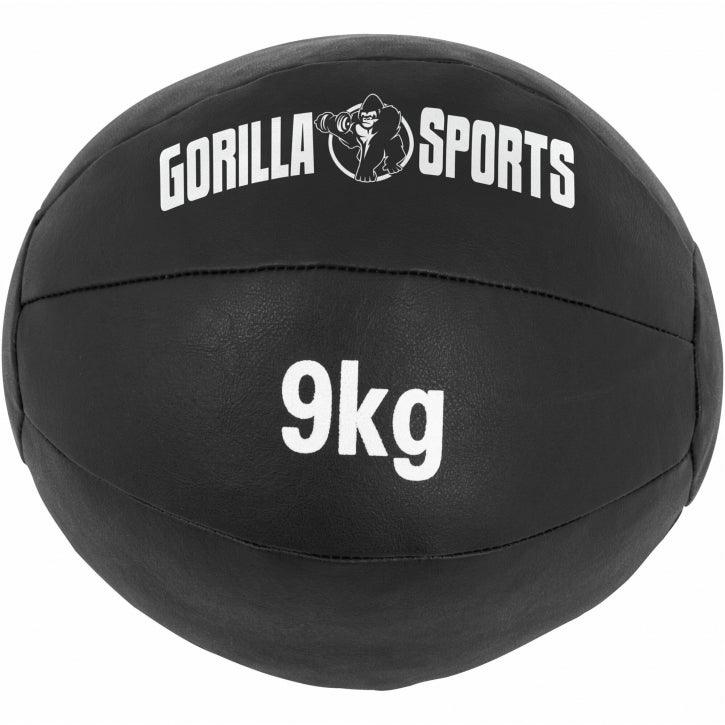 Medizinball aus Leder in Schwarz 1 - 10 kg - Gorilla Sports DE
