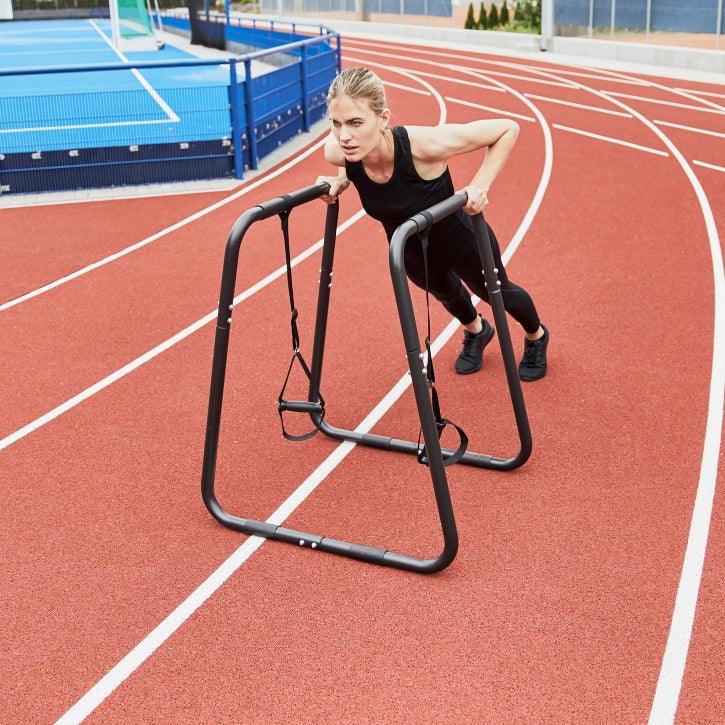 Push-up Stand Bar mit Griffen Schwarz - Gorilla Sports DE