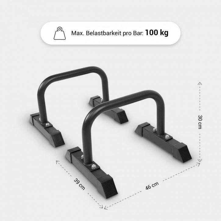 Push Up Parallettes Schwarz/Blau/Rot - Gorilla Sports DE