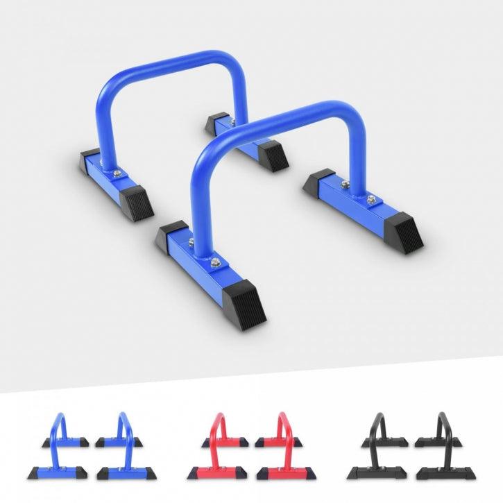 Push Up Parallettes Schwarz/Blau/Rot - Gorilla Sports DE