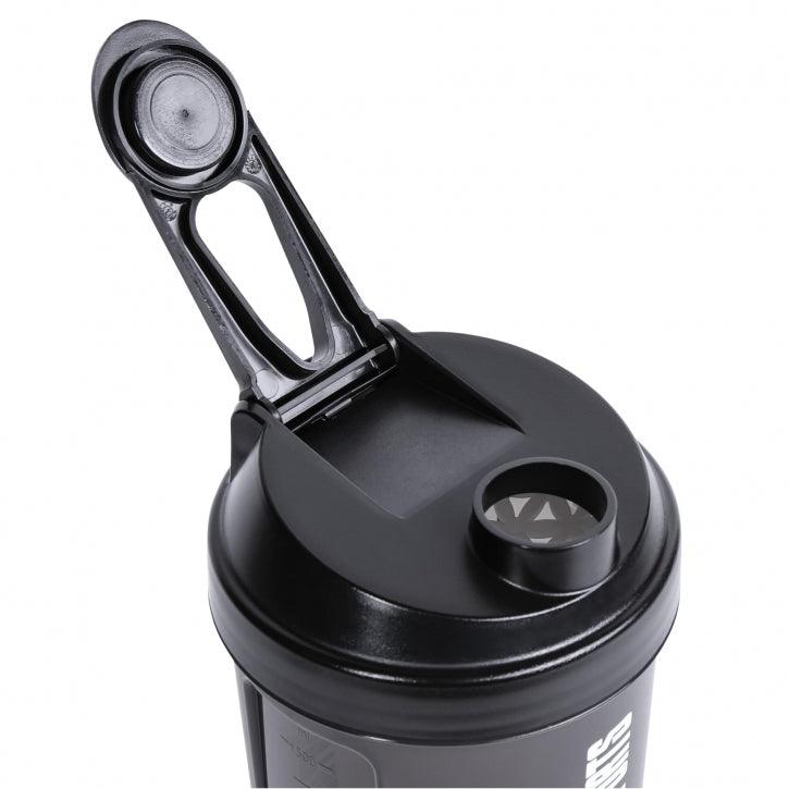 Protein Shaker 500 ml mit Pulverfach schwarz - Gorilla Sports DE