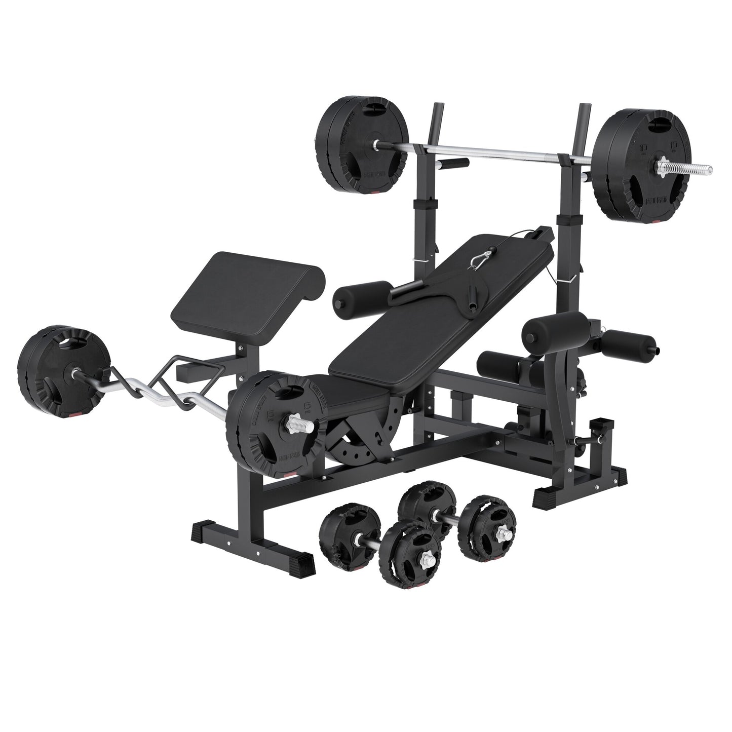 Kraftstation Universal inkl. Hantelset Kunststoff Gripper 100 kg - Gorilla Sports DE