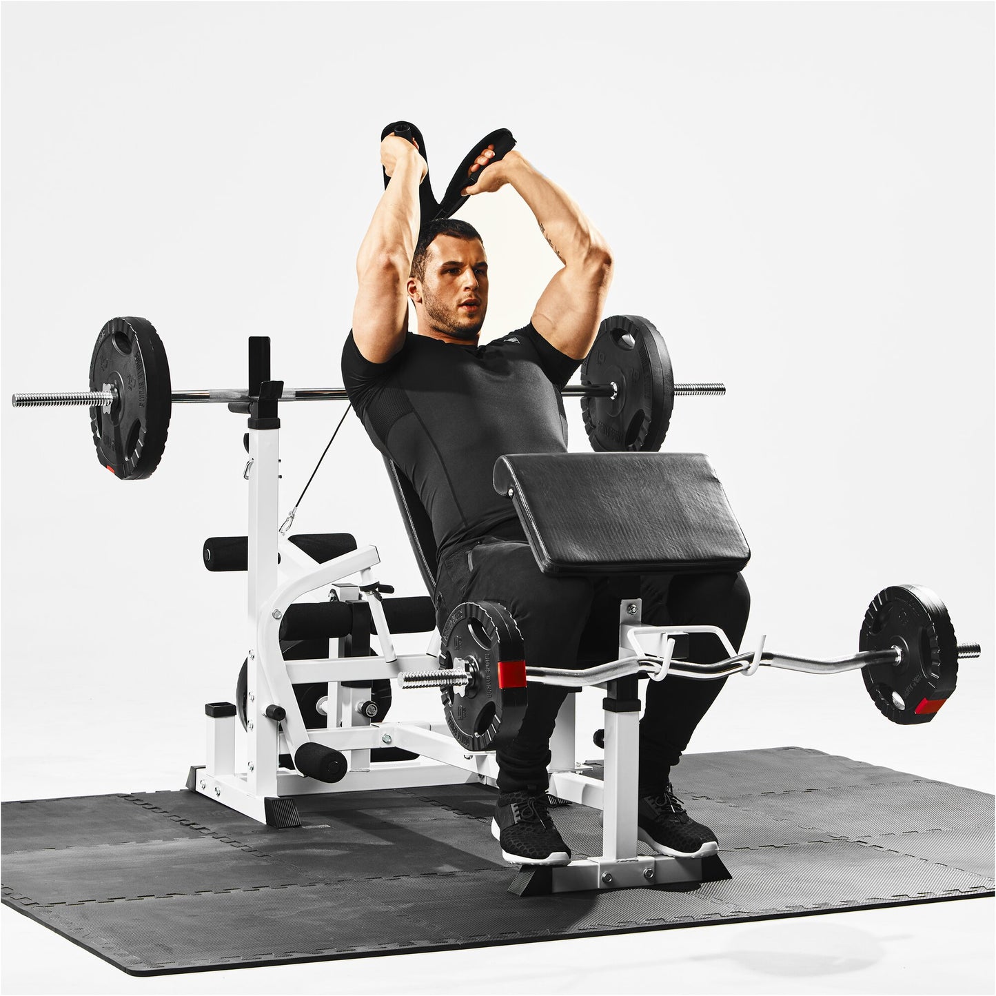 Kraftstation Universal inkl. Hantelset Kunststoff Gripper 100 kg - Gorilla Sports DE