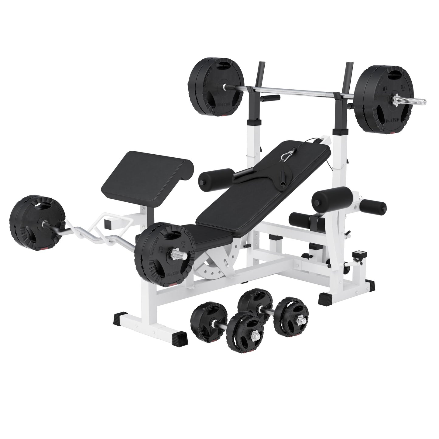 Kraftstation Universal inkl. Hantelset Kunststoff Gripper 100 kg - Gorilla Sports DE