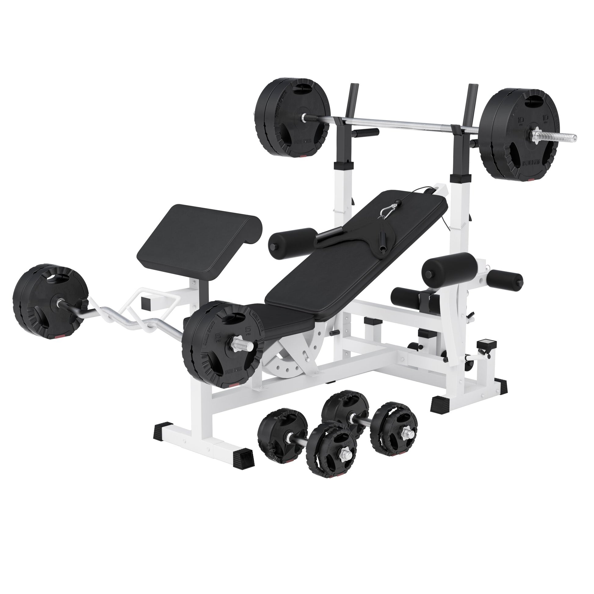 Kraftstation Universal inkl. Hantelset Kunststoff Gripper 100 kg - Gorilla Sports DE