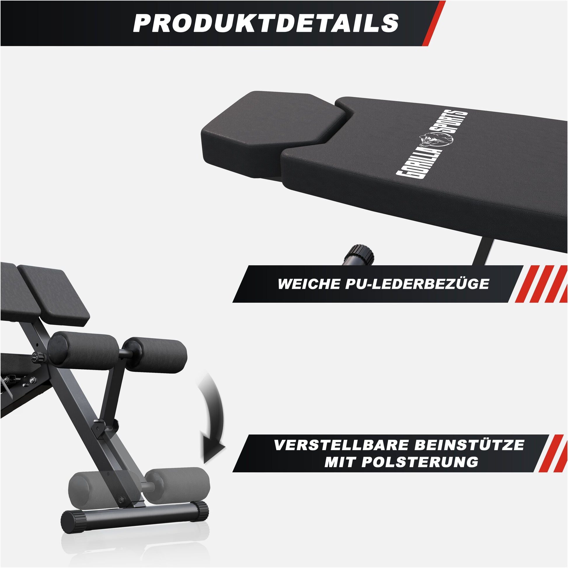 Hantelbank mit Hyperextension - Verstellbar - Gorilla Sports DE