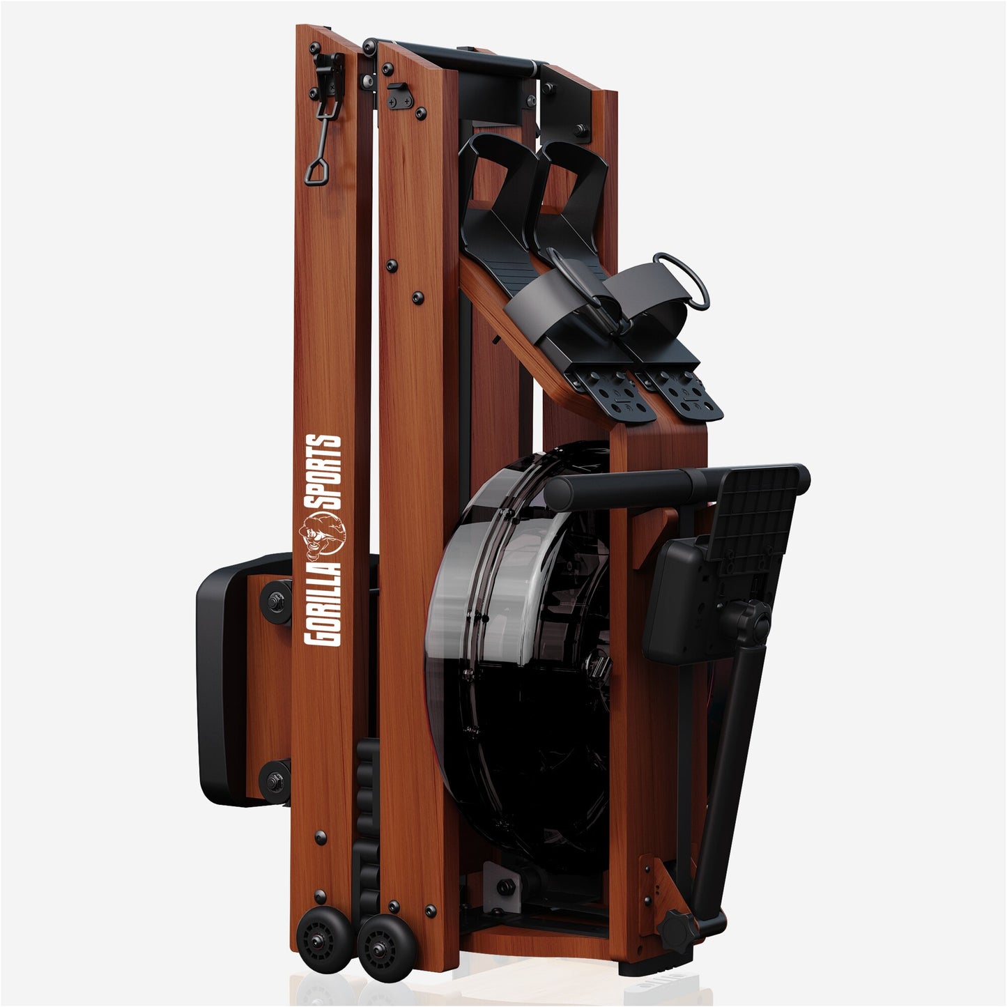 Rudergerät aus Holz mit Wasserwiderstand, klappbar - Gorilla Sports DE