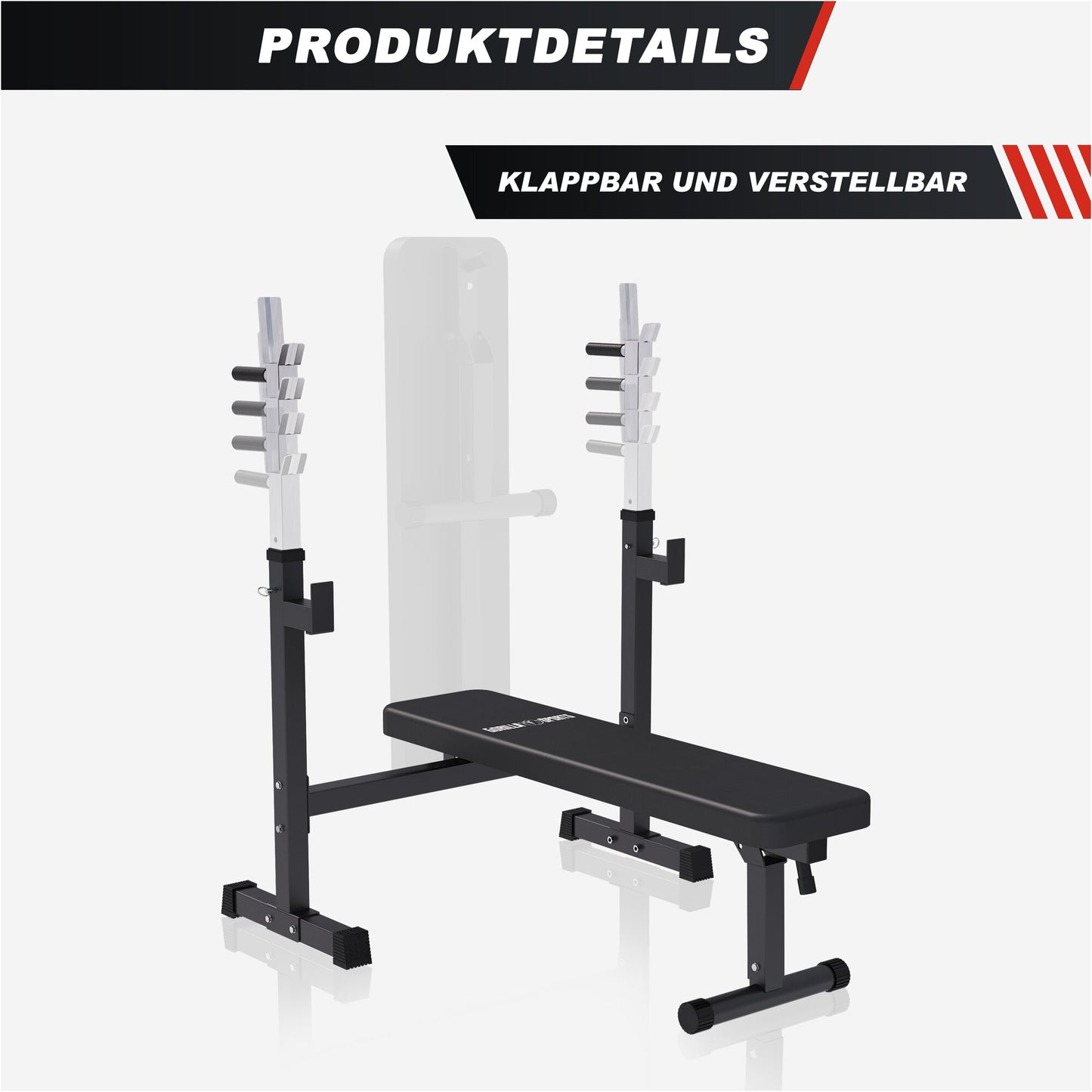 Hantelbank mit Ablage inkl. Hantelset - Gorilla Sports DE