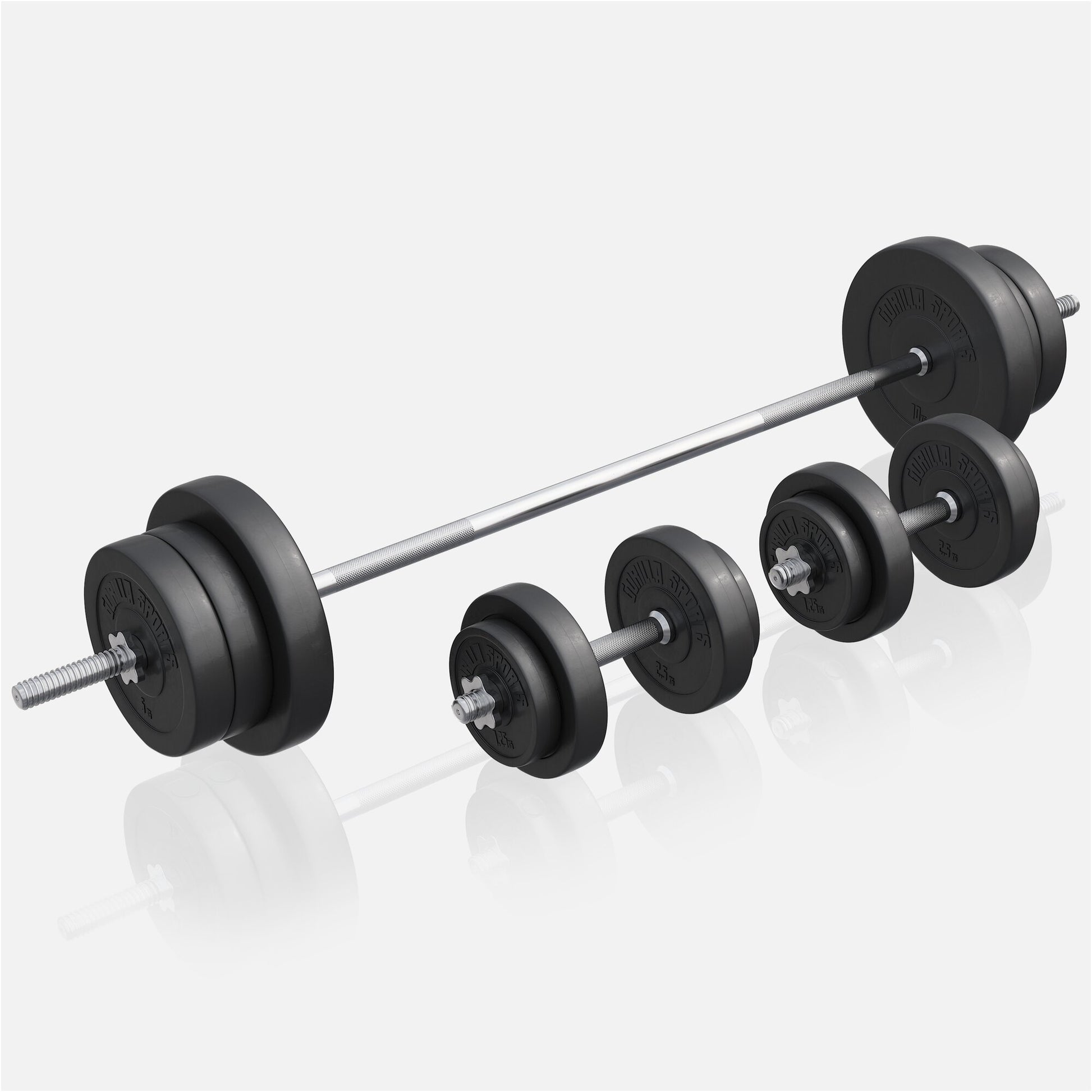 Hantelbank mit Ablage inkl. Hantelset - Gorilla Sports DE