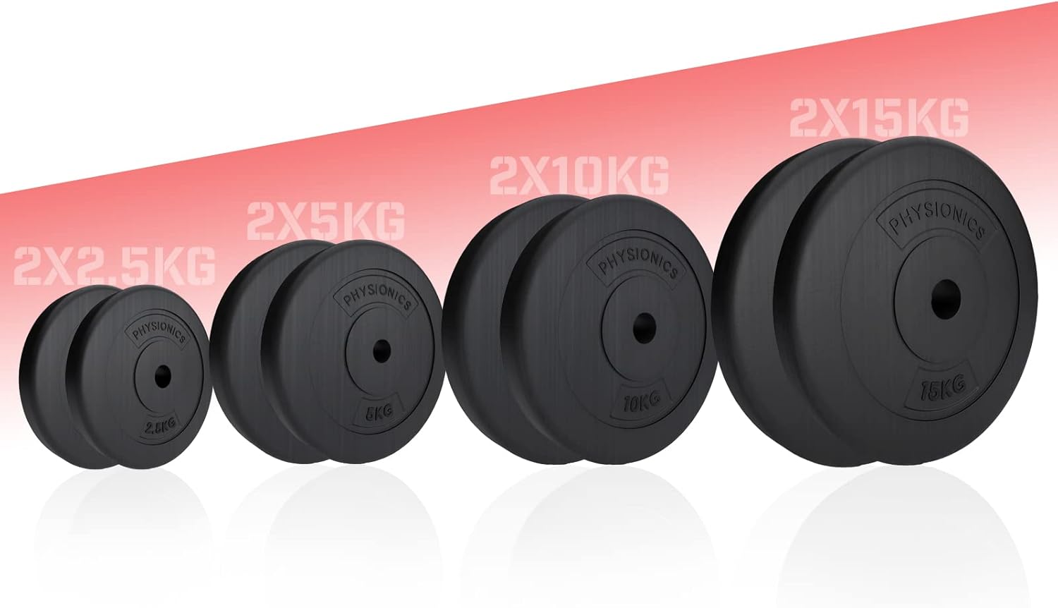 Hantelscheiben Set Kunststoff 5 - 30 kg 30 mm - Gorilla Sports DE