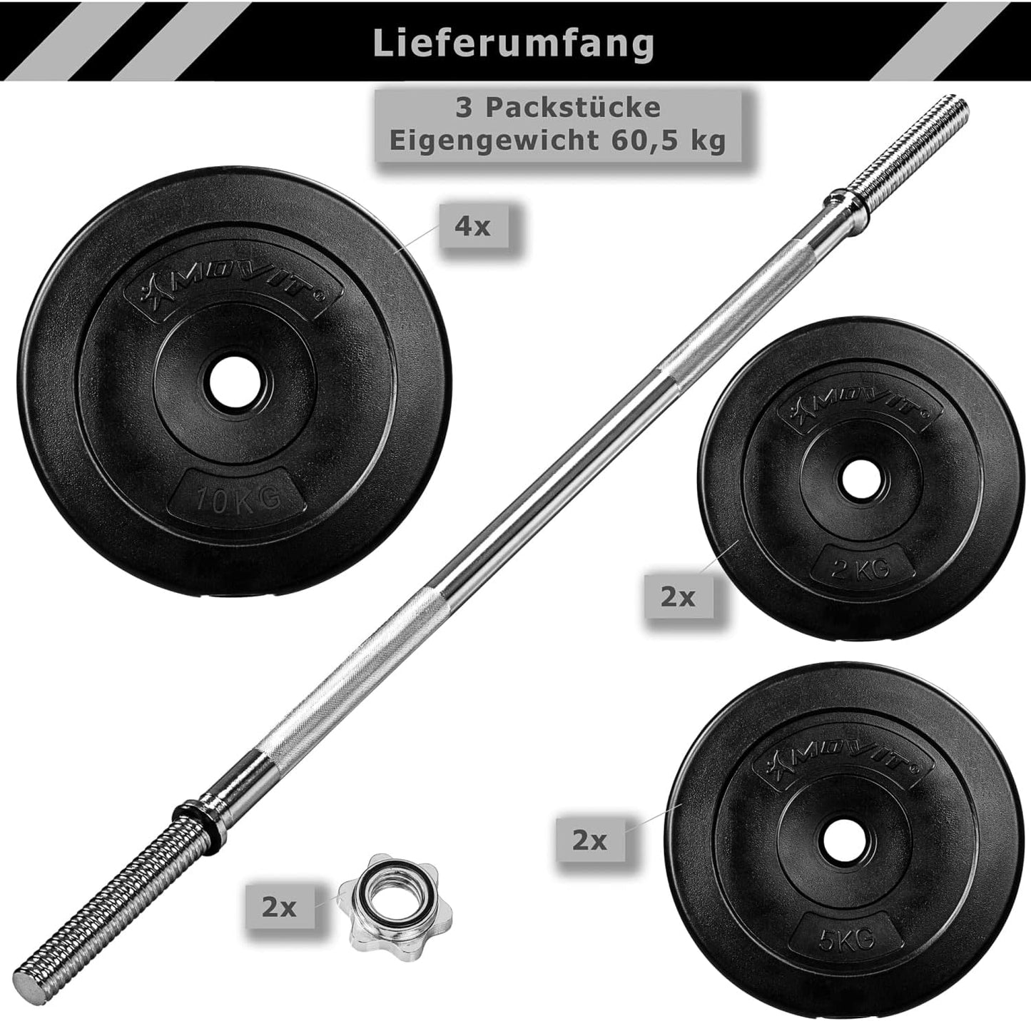 Langhantel Set 30 - 60 kg - Gorilla Sports DE