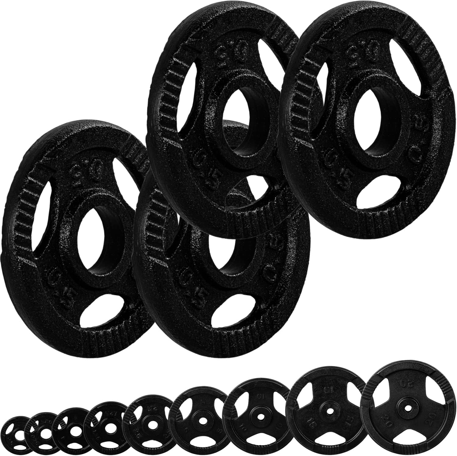 Hantelscheiben Set 30/31 mm Gusseisen Gripper 2 - 30 kg - Gorilla Sports DE