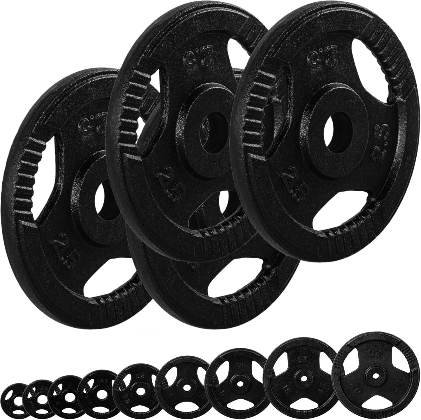Hantelscheiben Set 30/31 mm Gusseisen Gripper 2 - 30 kg - Gorilla Sports DE