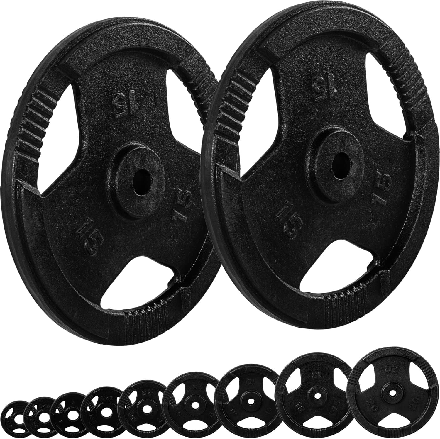 Hantelscheiben Set 30/31 mm Gusseisen Gripper 2 - 30 kg - Gorilla Sports DE