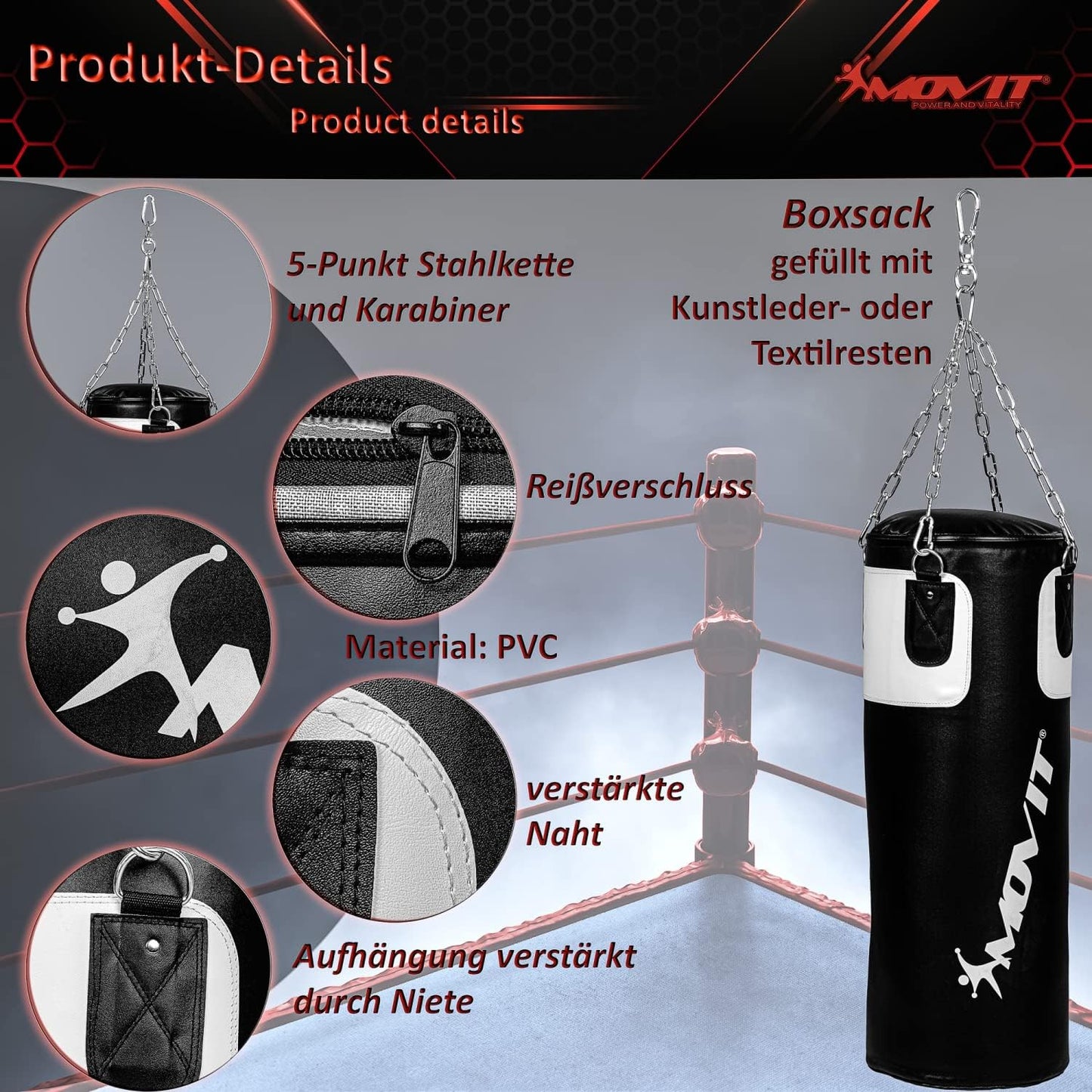 Boxset inkl. Boxsack, Boxhandschuhen und Bandagen - Gorilla Sports DE