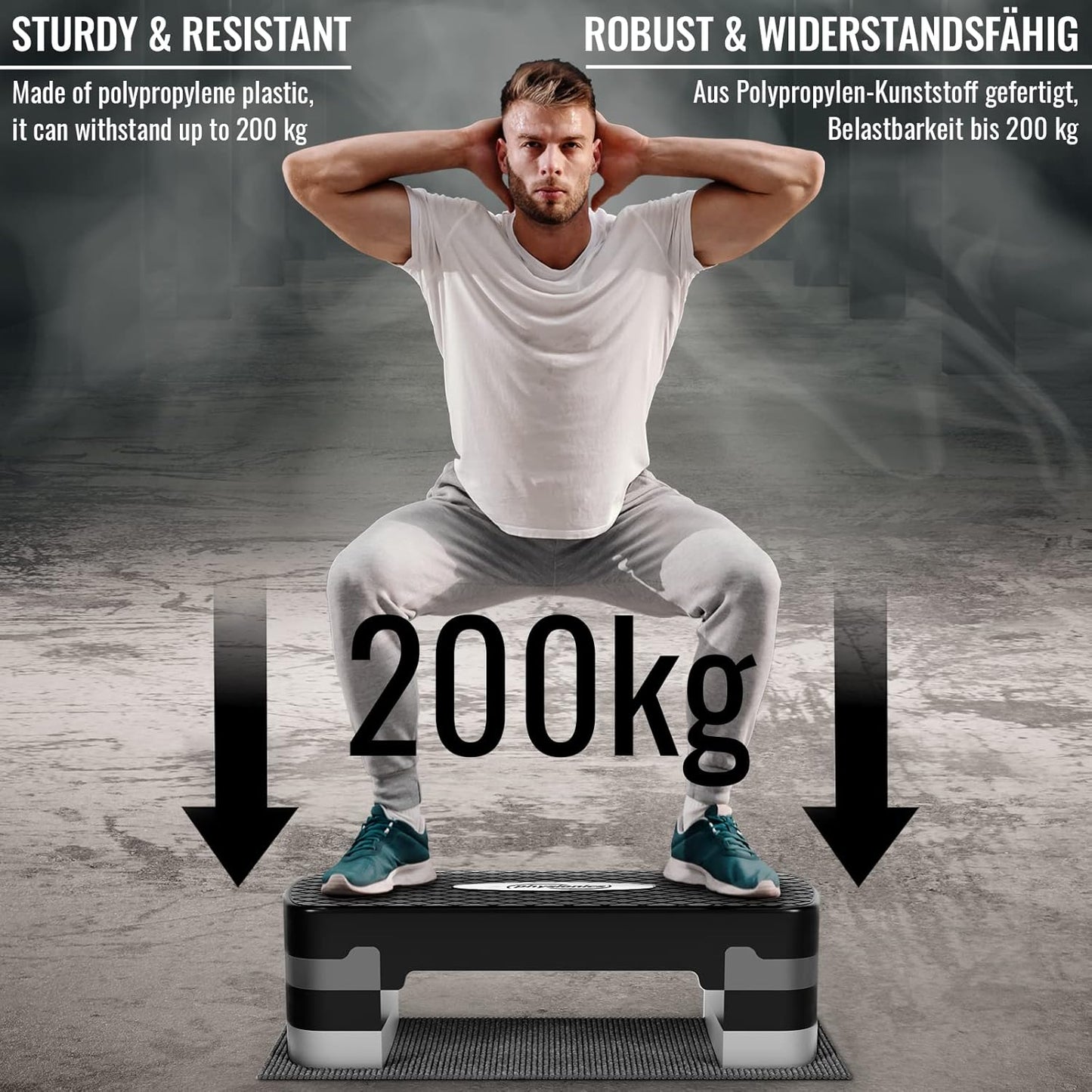 Steppbrett Aerobic 3 Stufen - Gorilla Sports DE