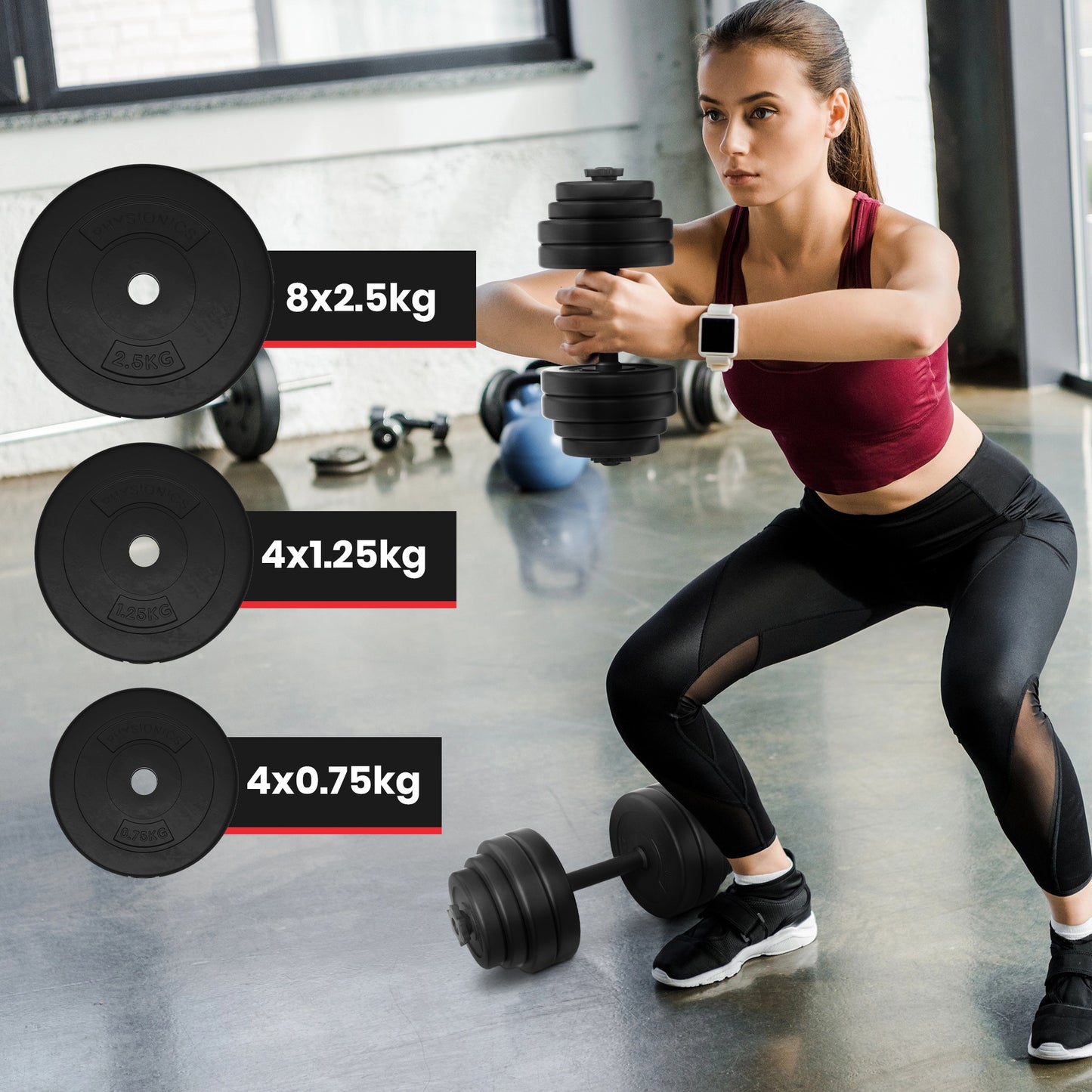 Kurzhantel Set Kunststoff 30 kg - Gorilla Sports DE