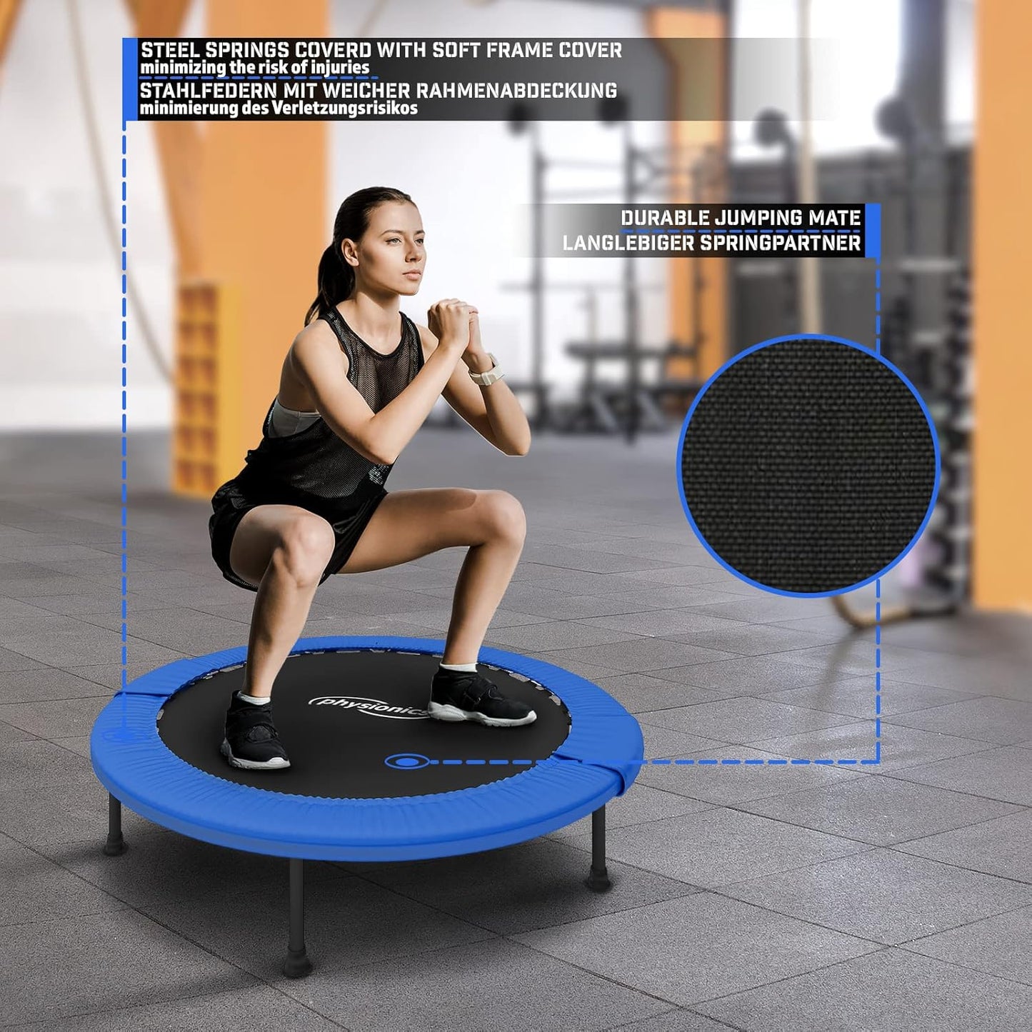 Fitness Trampolin 81 - 122 cm - Gorilla Sports DE
