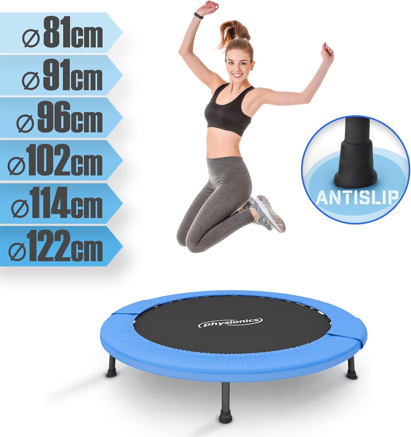 Fitness Trampolin 81 - 122 cm - Gorilla Sports DE