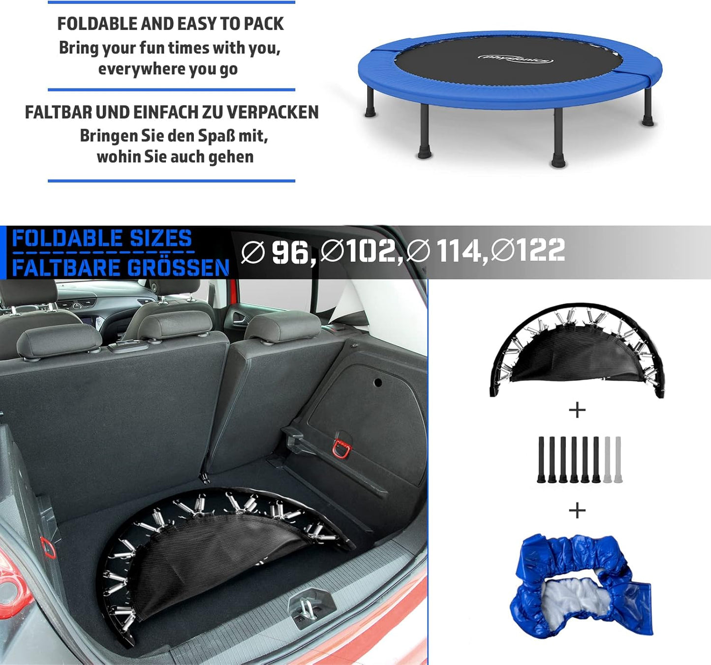 Fitness Trampolin 81 - 122 cm - Gorilla Sports DE