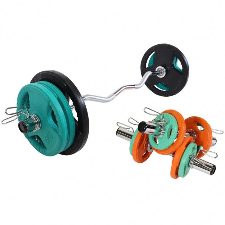 Olympiastangen Set Gummi Gripper 75 kg - Gorilla Sports DE