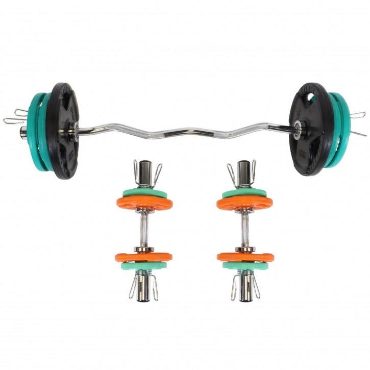 Olympiastangen Set Gummi Gripper 75 kg - Gorilla Sports DE