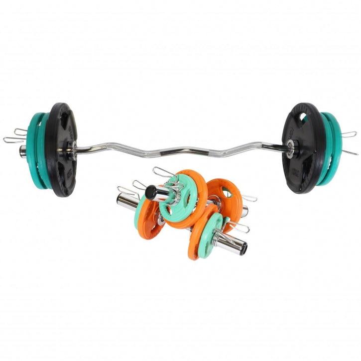 Olympiastangen Set Gummi Gripper 75 kg - Gorilla Sports DE