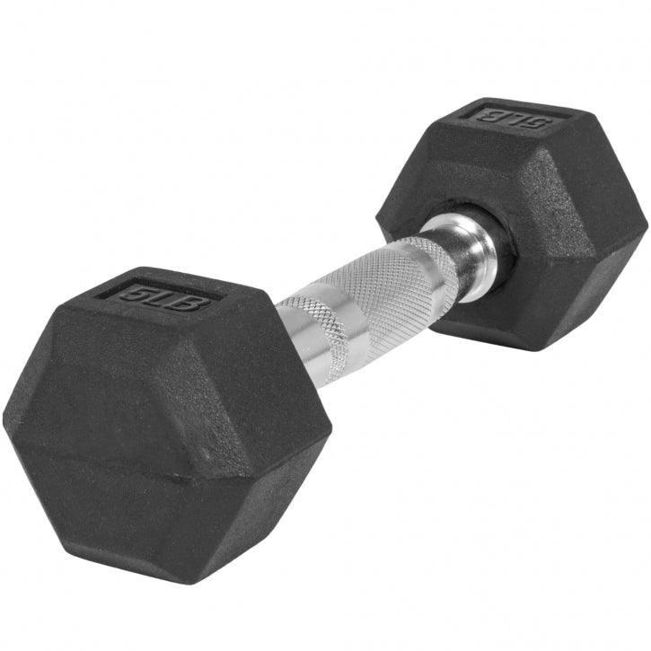 Hexagon Kurzhantel Gummi - 5-60 Pfund (2,3-27,2 kg) - Gorilla Sports DE