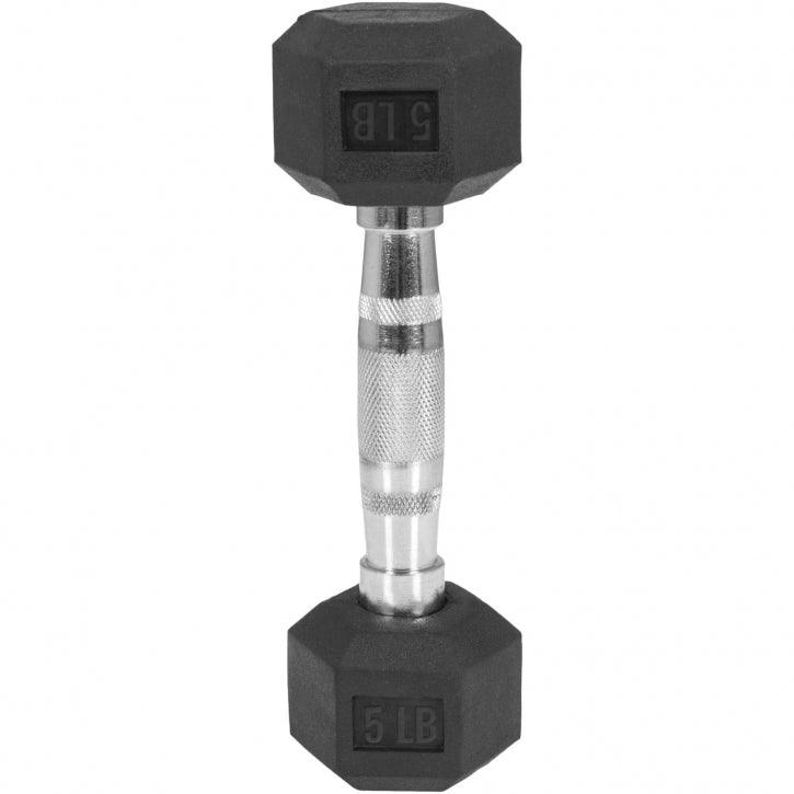 Hexagon Kurzhantel Gummi - 5-60 Pfund (2,3-27,2 kg) - Gorilla Sports DE