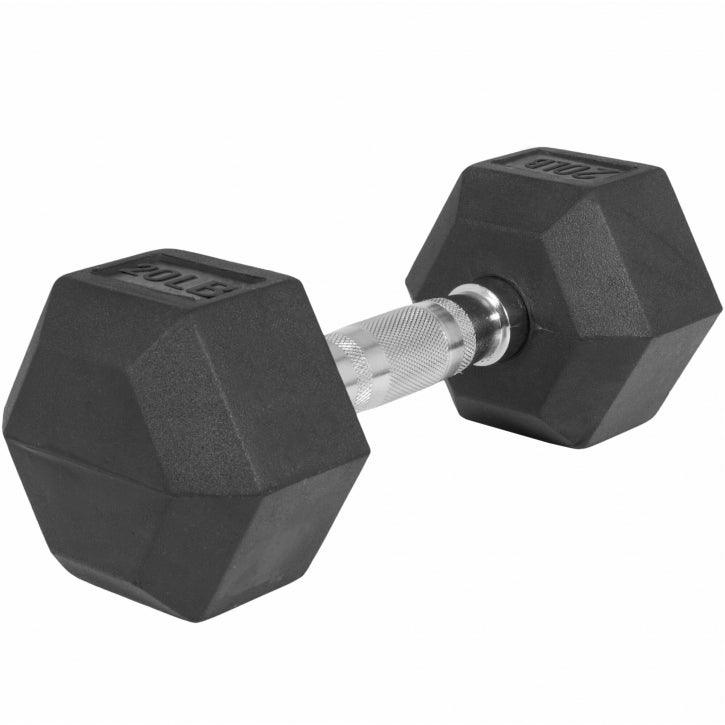 Hexagon Kurzhantel Gummi - 5-60 Pfund (2,3-27,2 kg) - Gorilla Sports DE