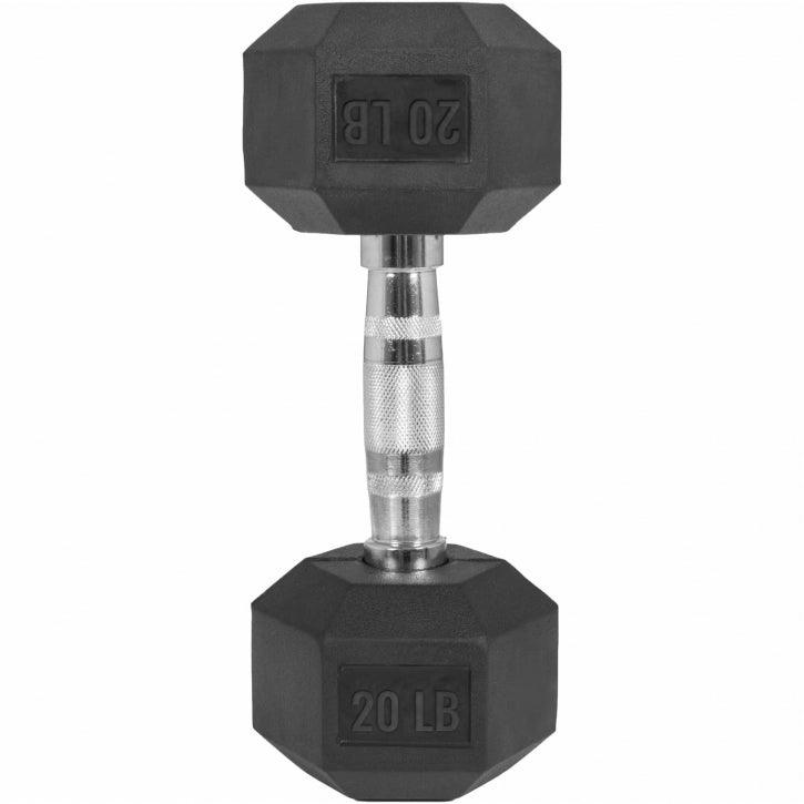 Hexagon Kurzhantel Gummi - 5-60 Pfund (2,3-27,2 kg) - Gorilla Sports DE